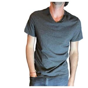 Goodfellow Mens Dark Gray V-Neck Short Sleeve T-Shirt Size Medium